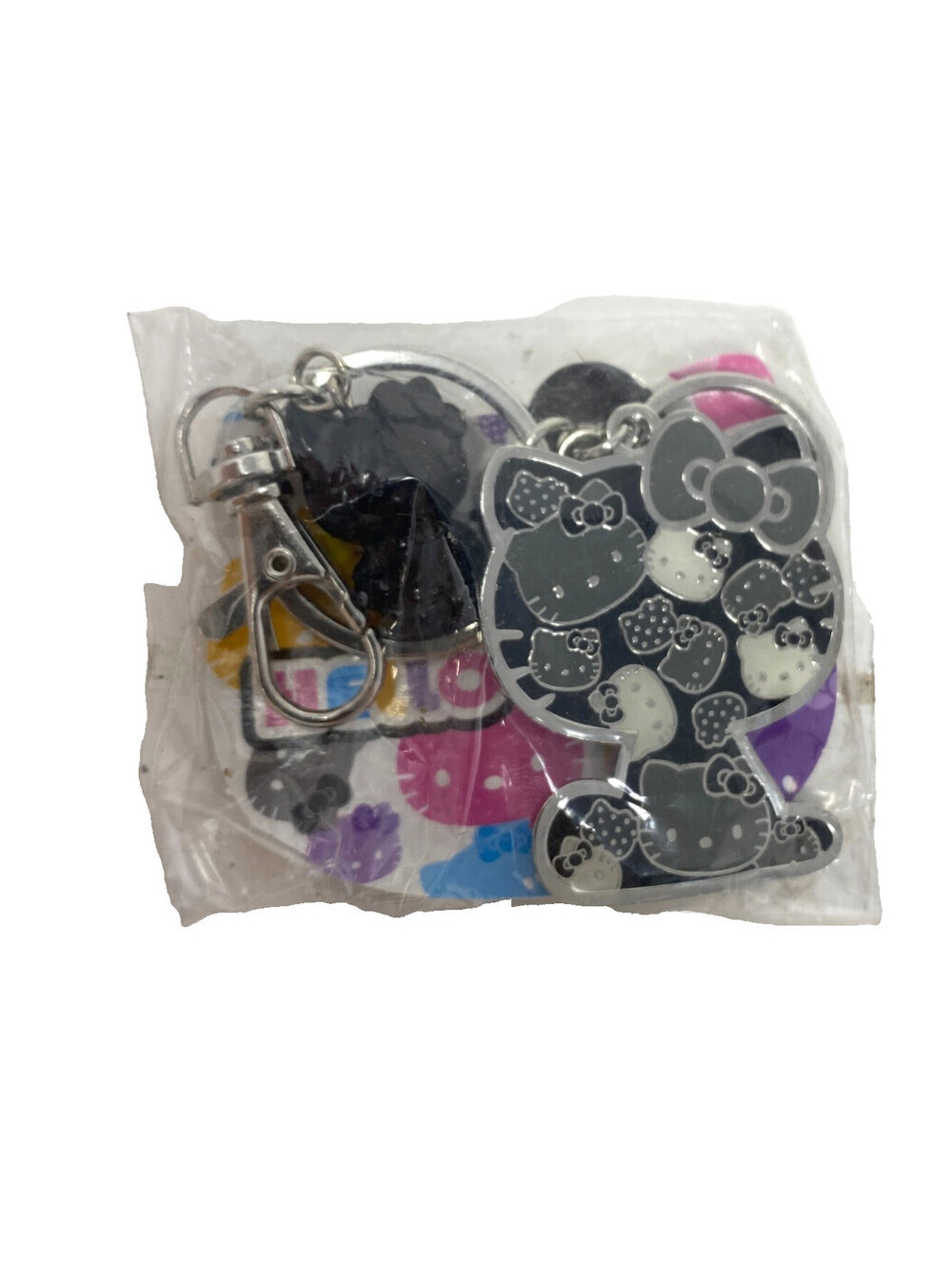 Sanrio Hello Kitty Bag Charm Keychain Set Black White All-Over Print #53383